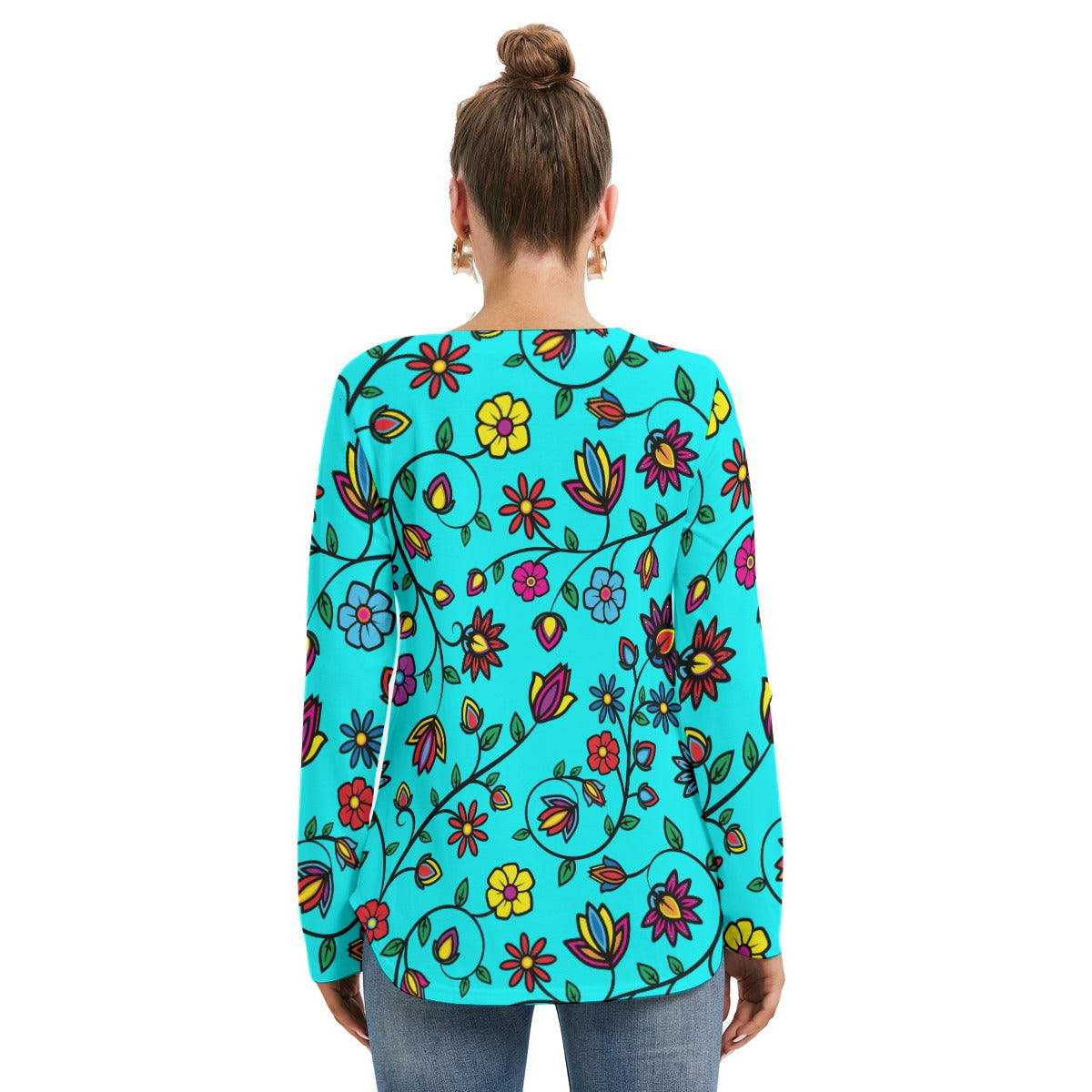 Nature's Nexus Turquoise Tie Sweatshirt