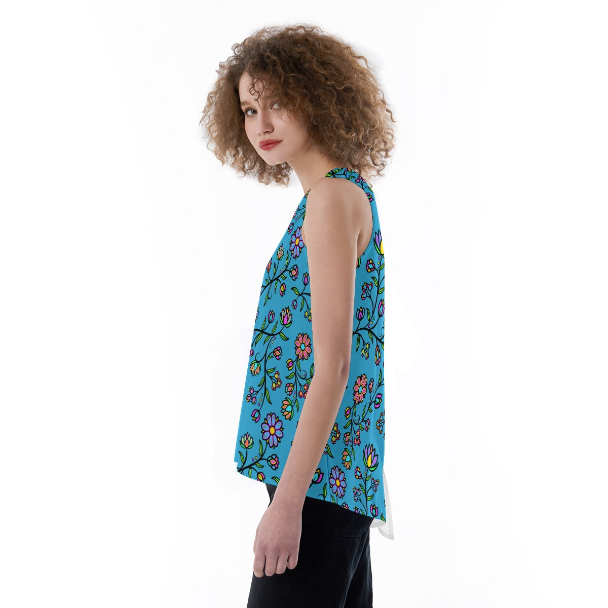 Cosmic Whisper Pastel Rainy Horizon Split Back Tank Top