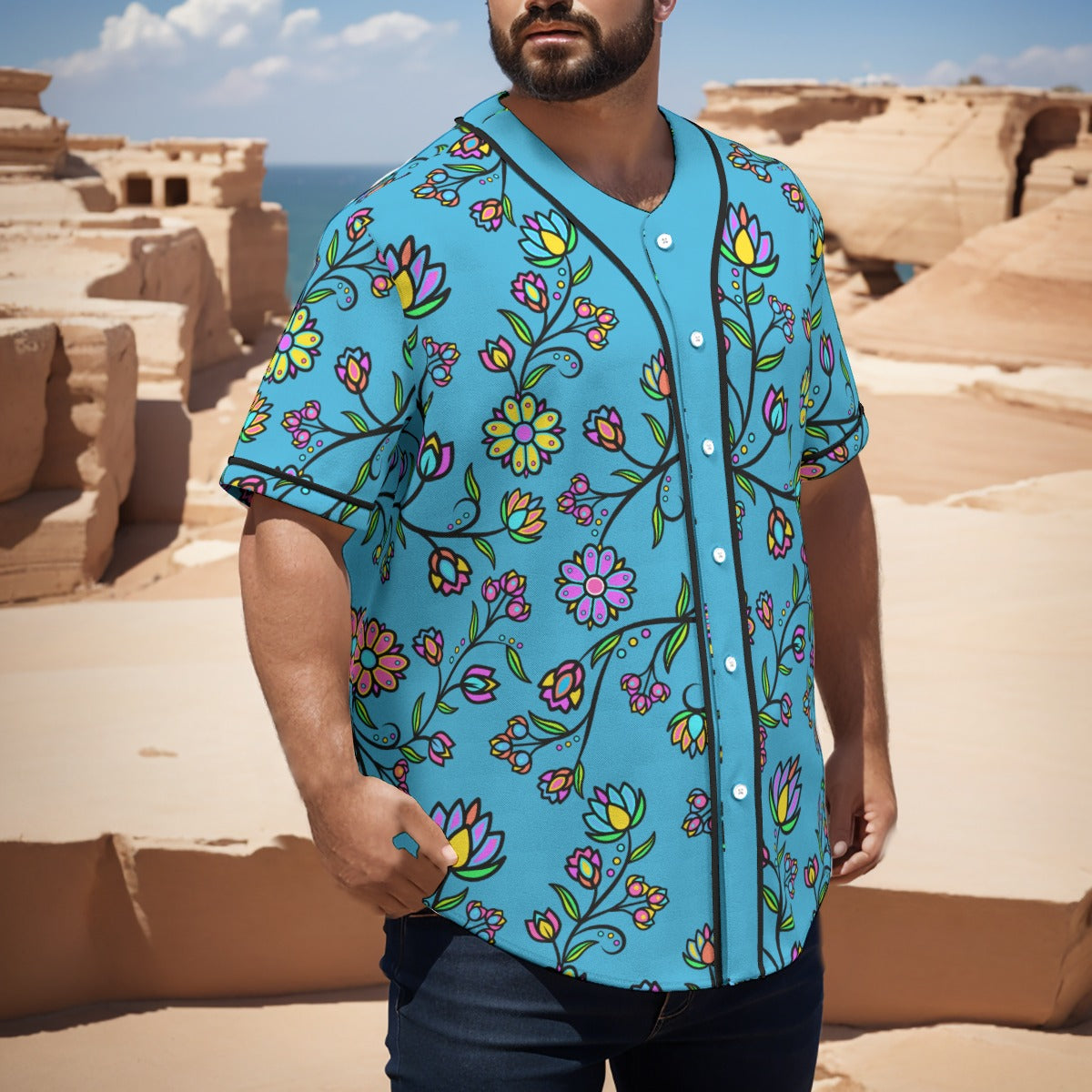 Cosmic Whisper Pastel Rainy Horizon Short Sleeve Baseball Jersey