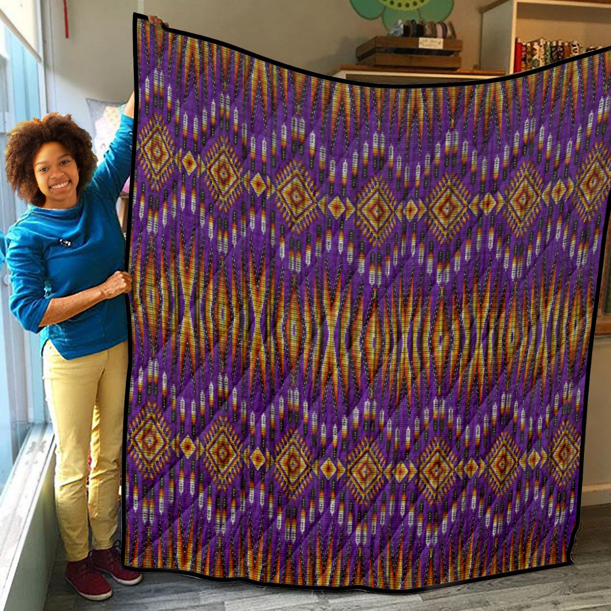 Fire Feather Purple Lightweight Quilt