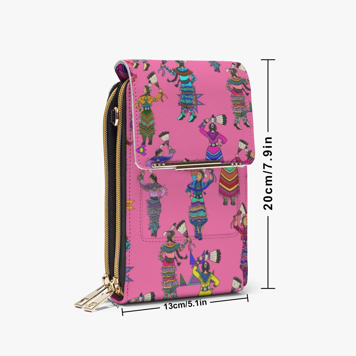 Women's Jingle Dancers Pink Mobile Phone Chest Bag