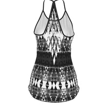 Load image into Gallery viewer, Writing on Stone Black and White Criss-Cross Open Back Tank Top
