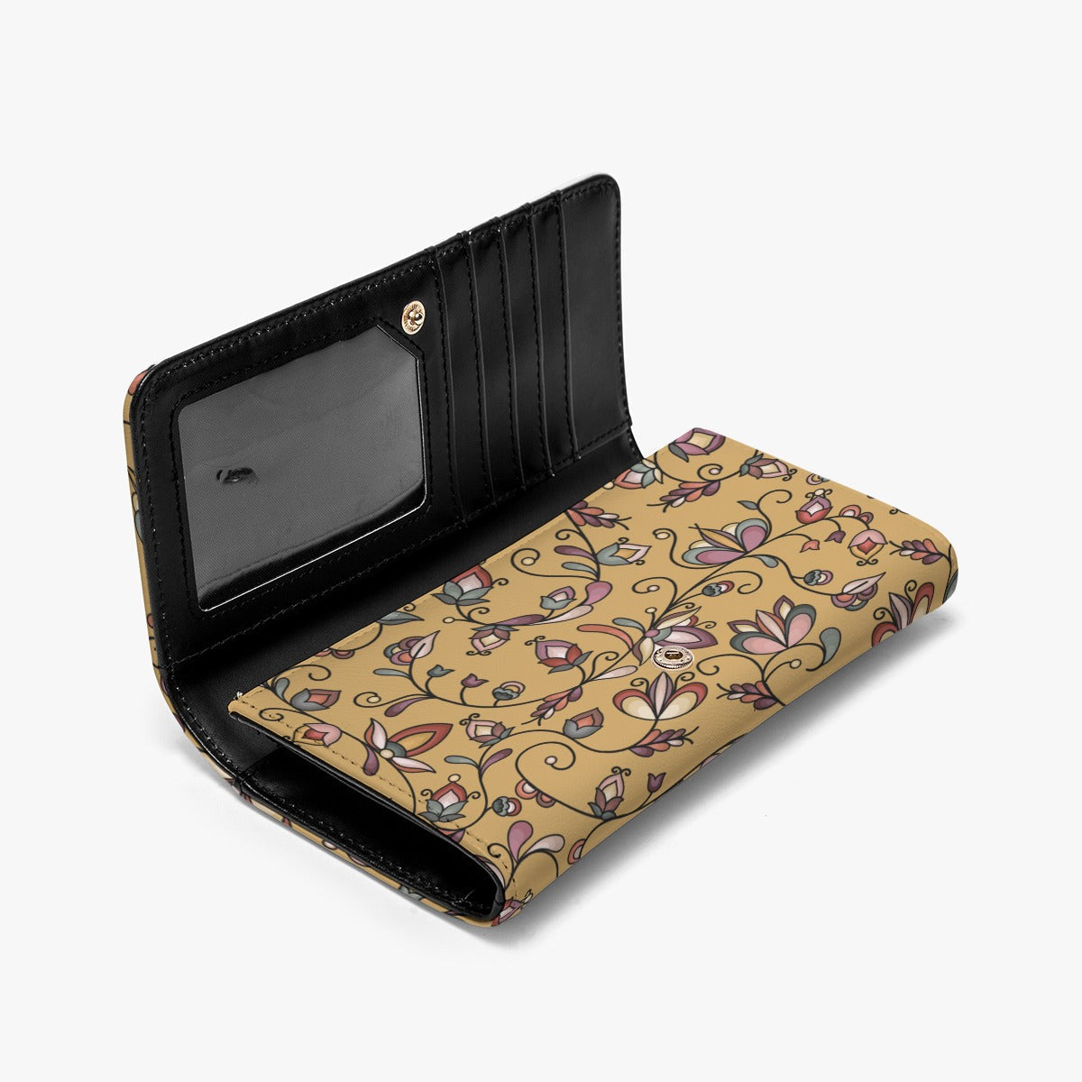 Burnt Sky Petals Gold Foldable Wallet