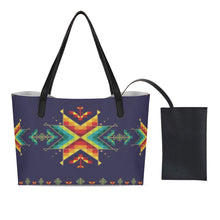 Load image into Gallery viewer, Dreams Of Ancestors Indigo Shade Shopping Tote Bag With Mini Purse
