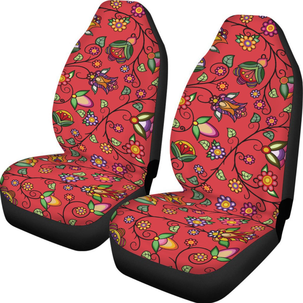Heartbeat Petals Red Universal Car Seat Cover With Thickened Back