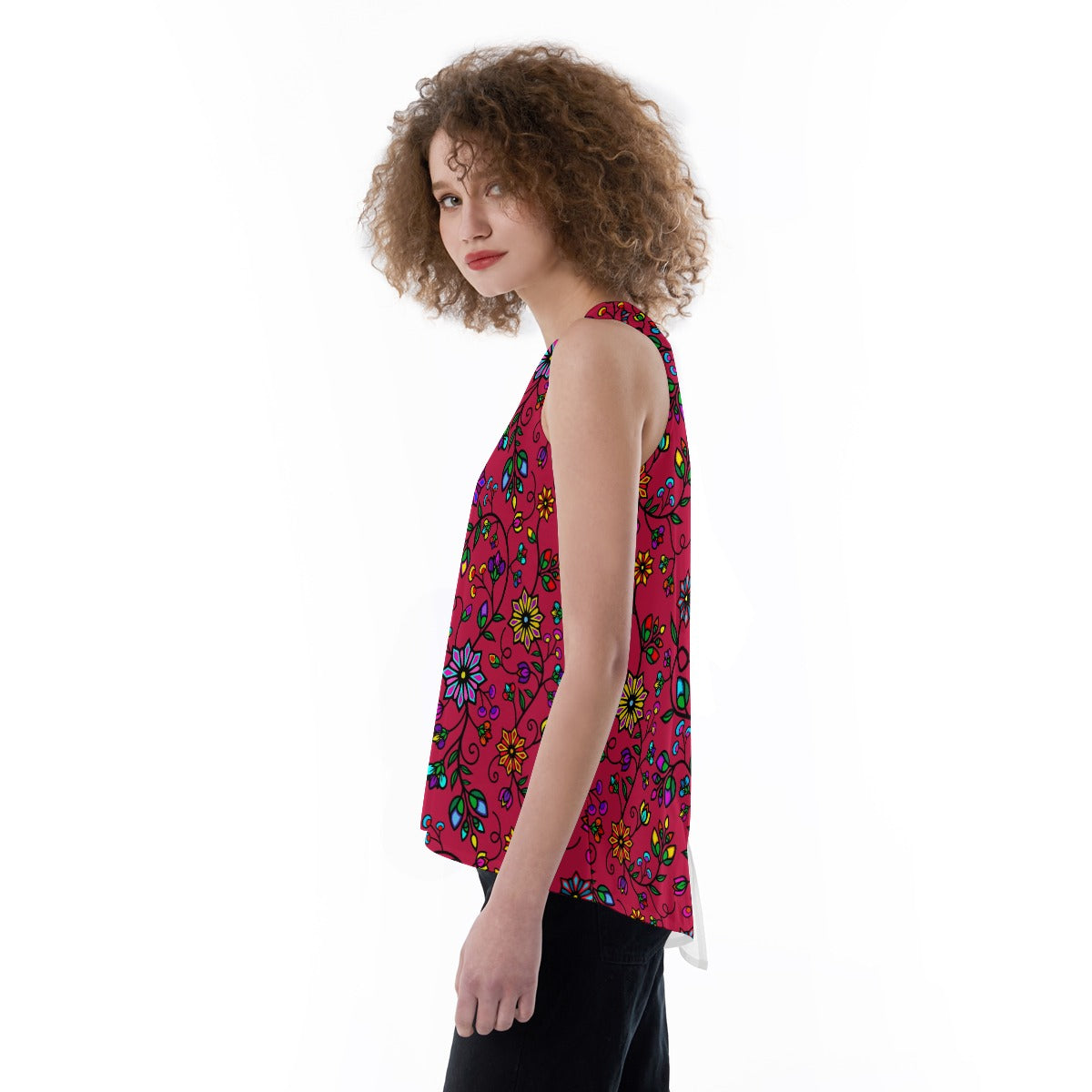 Prairie Paintbrush Passion Berry Split Back Tank Top