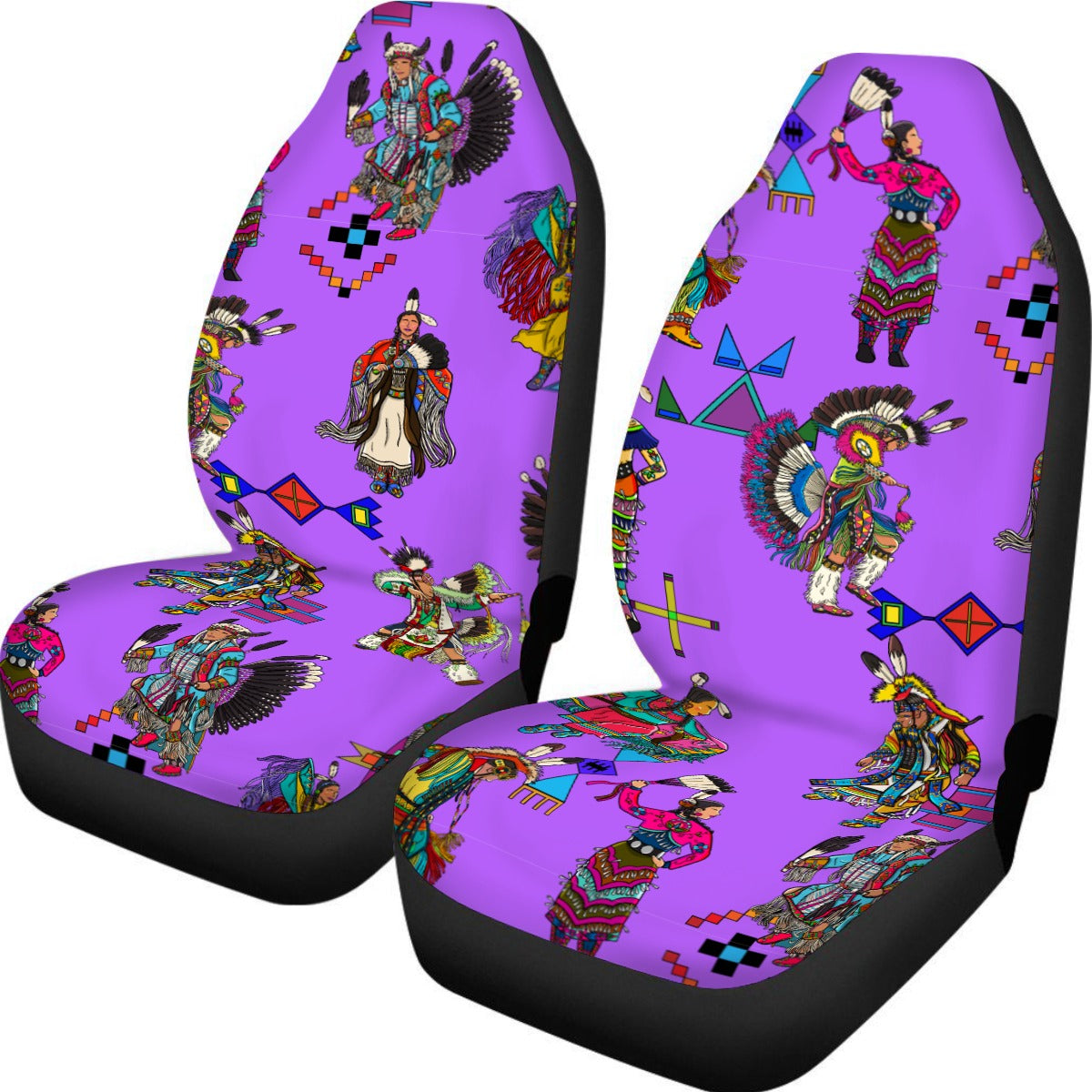 Grand Entry Dancers Purple Universal Car Seat Cover With Thickened Back