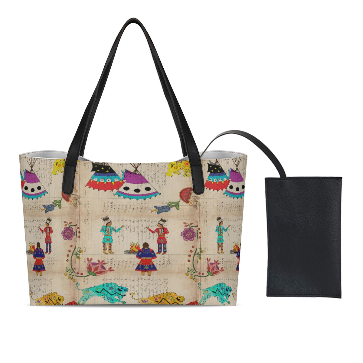 Floral Ledger Way of Life Shopping Tote Bag With Mini Purse