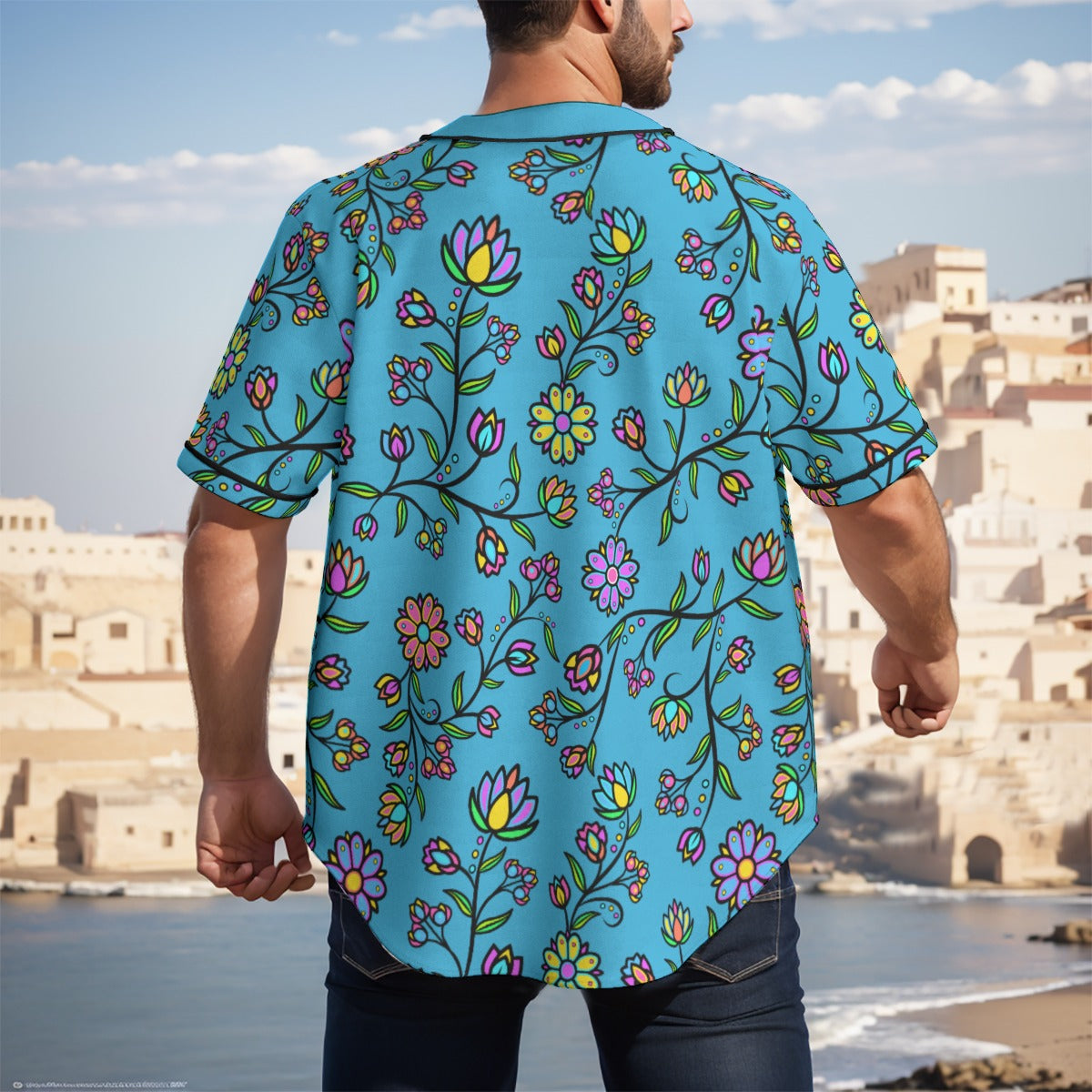 Cosmic Whisper Pastel Rainy Horizon Short Sleeve Baseball Jersey