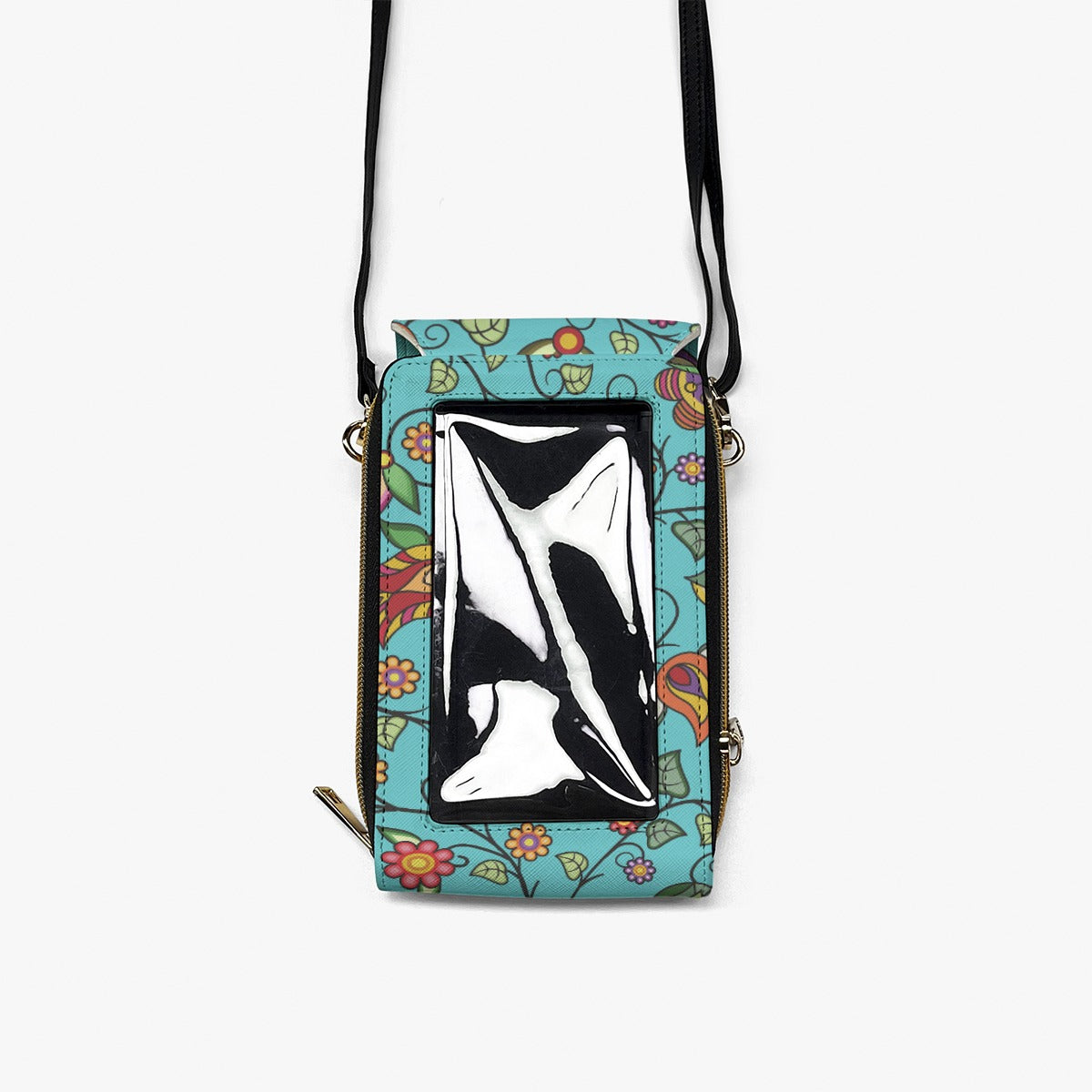 Heartbeat Petals Turquoise Mobile Phone Chest Bag