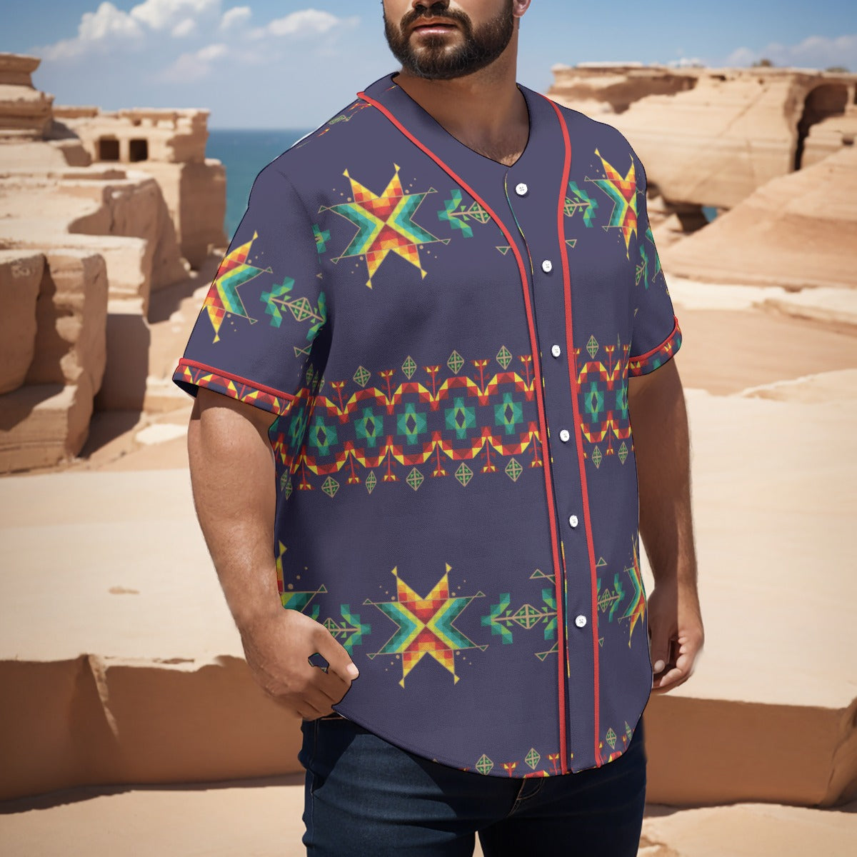 Dreams Of Ancestors Indigo Shade Short Sleeve Baseball Jersey