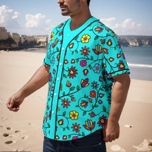 Load image into Gallery viewer, Nature&#39;s Nexus Turquoise Short Sleeve Baseball Jersey
