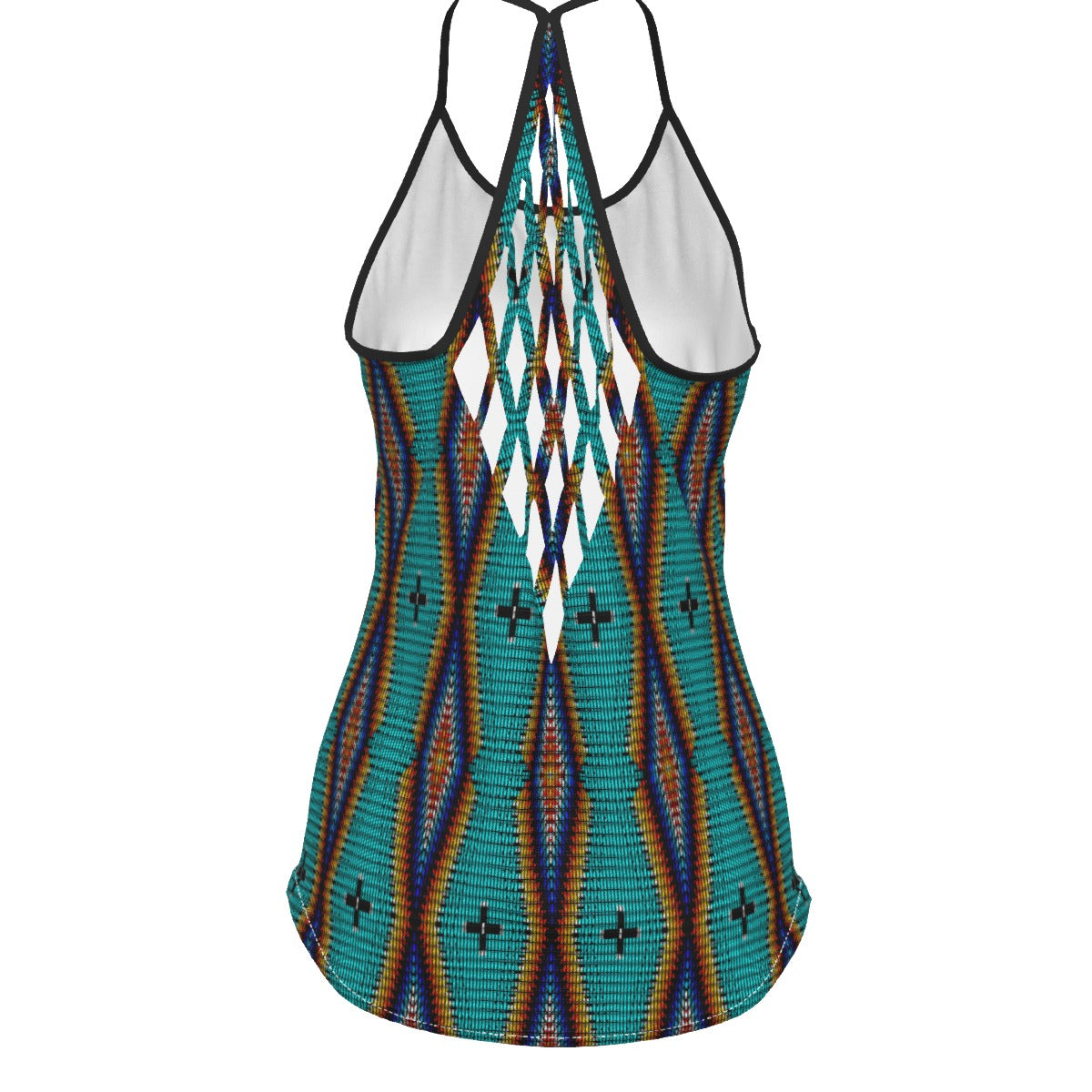 Diamond in the Bluff Turquoise Criss-Cross Open Back Tank Top