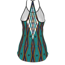 Load image into Gallery viewer, Diamond in the Bluff Turquoise Criss-Cross Open Back Tank Top
