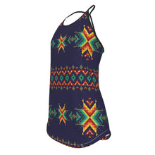 Load image into Gallery viewer, Dreams Of Ancestors Indigo Shade Criss-Cross Open Back Tank Top
