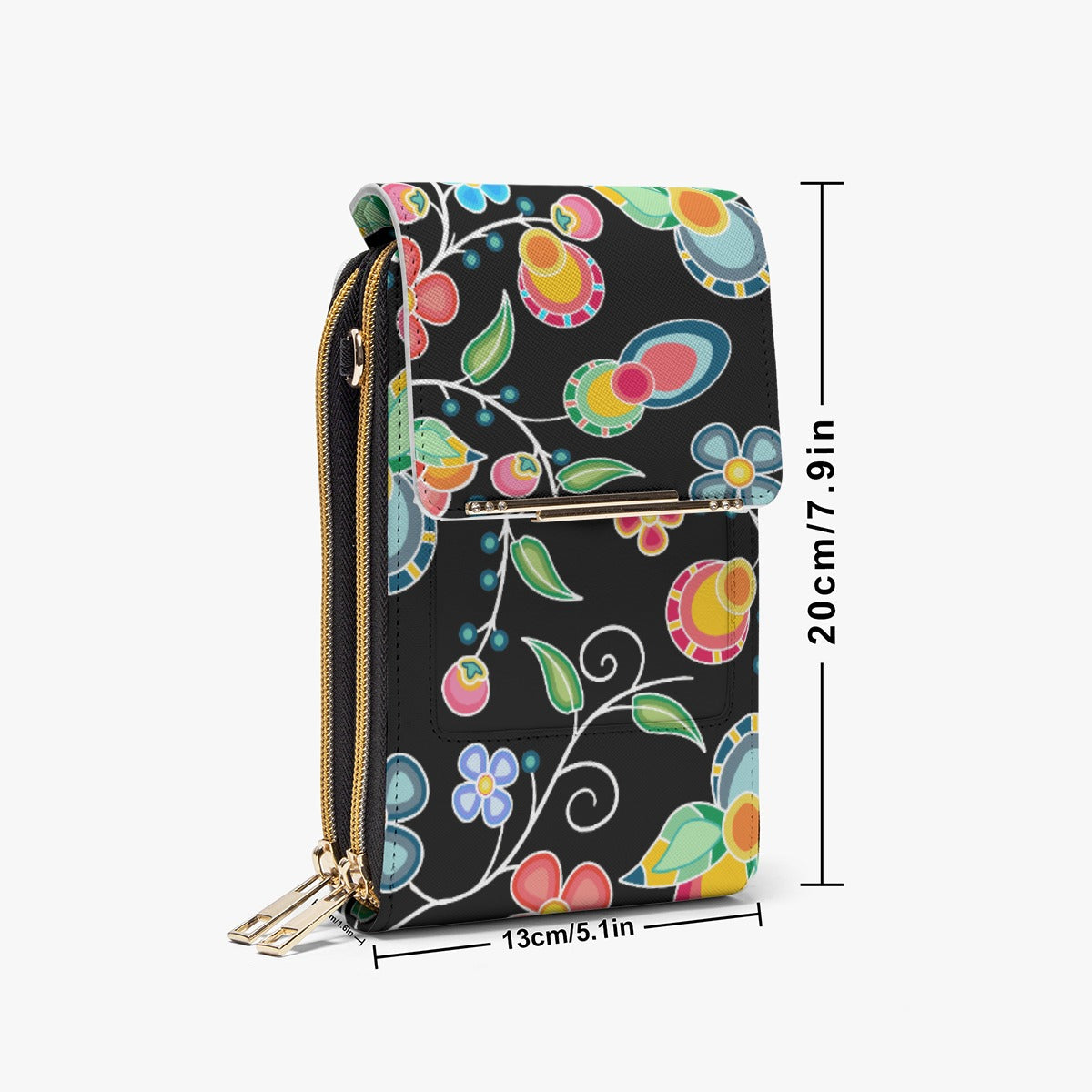 Floral Bounty Black Mobile Phone Chest Bag
