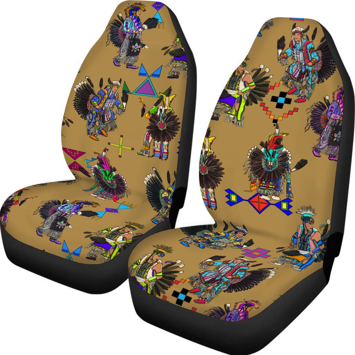 Men's Tradish Dancers Earth Universal Car Seat Cover With Thickened Back