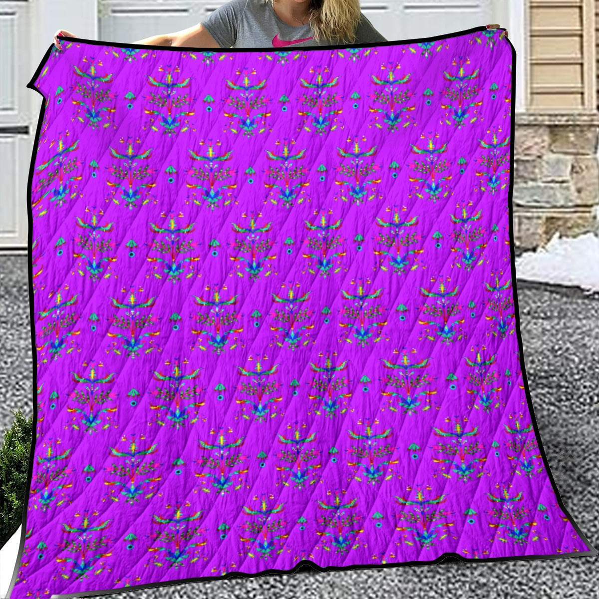 Dakota Damask Purple Lightweight Quilt
