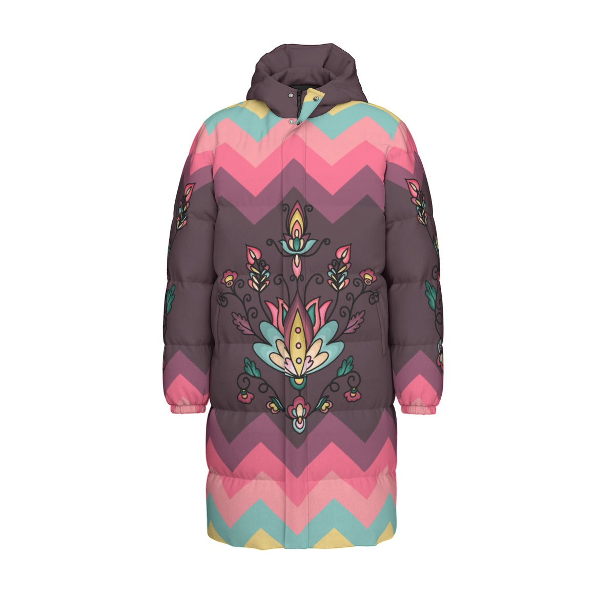 Golden Harvest Bloom Unisex Long Down Jacket