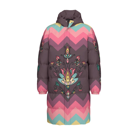 Golden Harvest Bloom Unisex Long Down Jacket