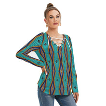 Load image into Gallery viewer, Diamond in the Bluff Turquoise Tie Sweatshirt
