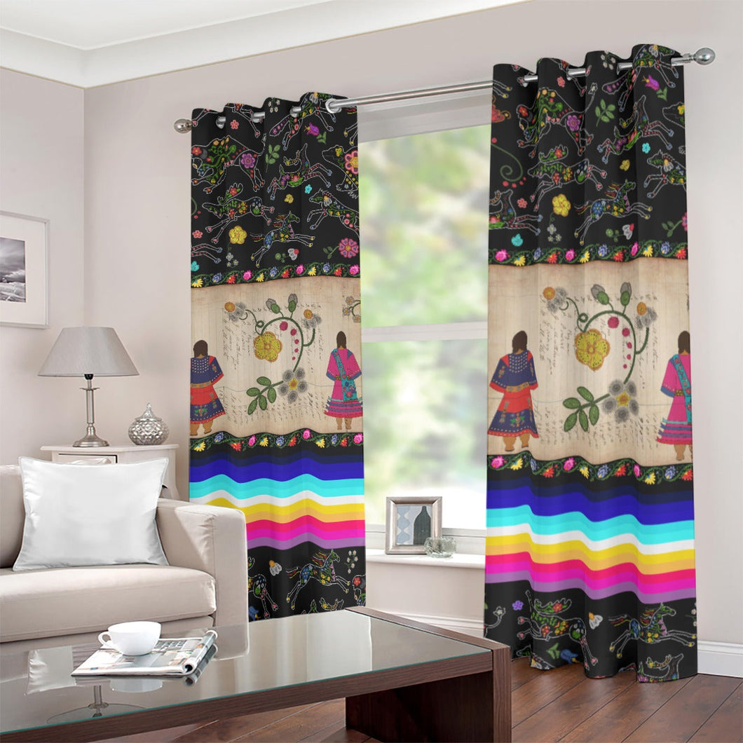 Floral Ledger Sisters Blackout Grommet Curtains