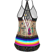 Load image into Gallery viewer, Floral Ledger Sweethearts Criss-Cross Open Back Tank Top
