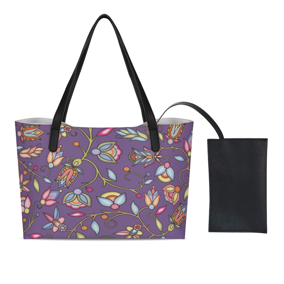 Buffalo Bloom Nightcloud Shopping Tote Bag With Black Mini Purse