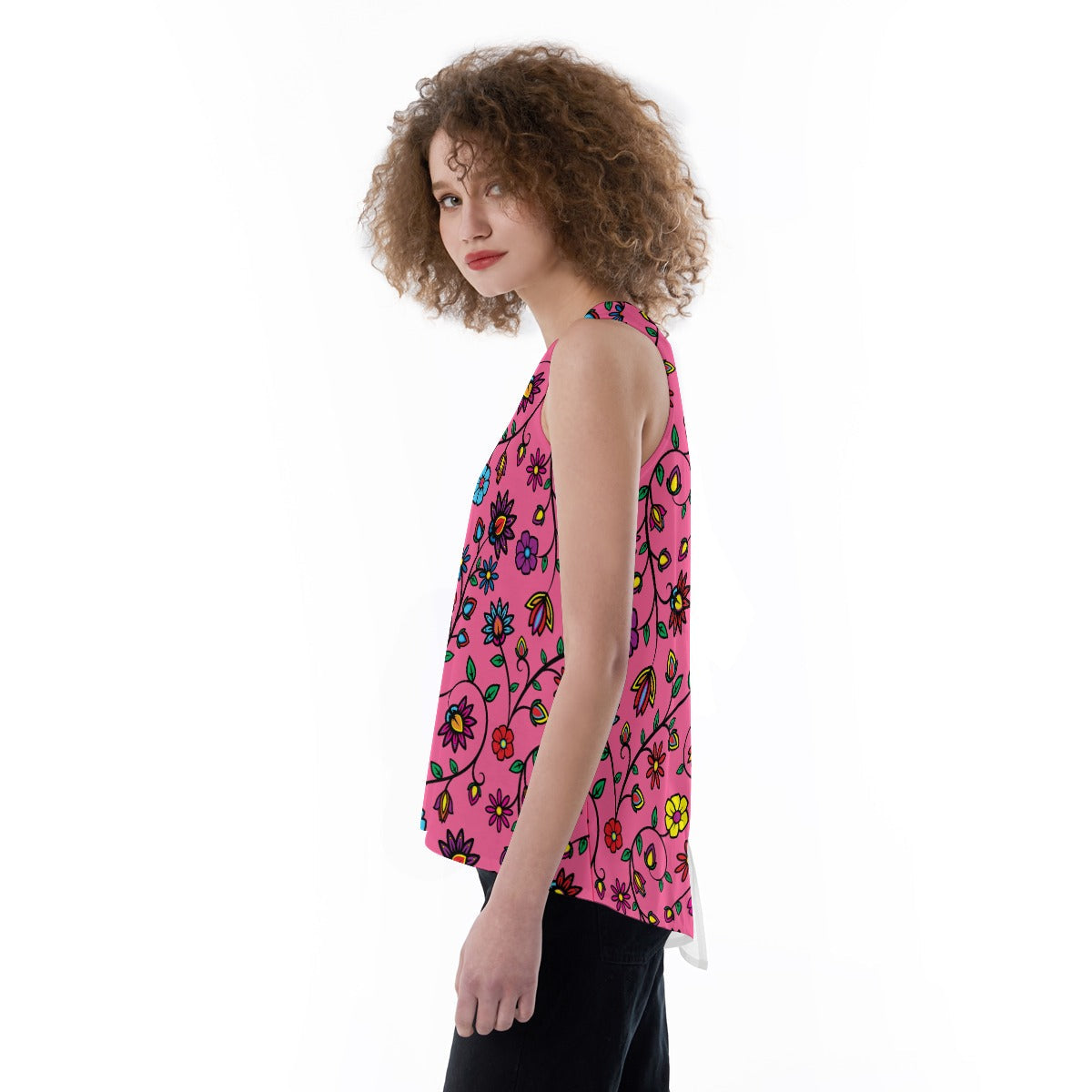 Nature's Nexus Blush Split Back Tank Top