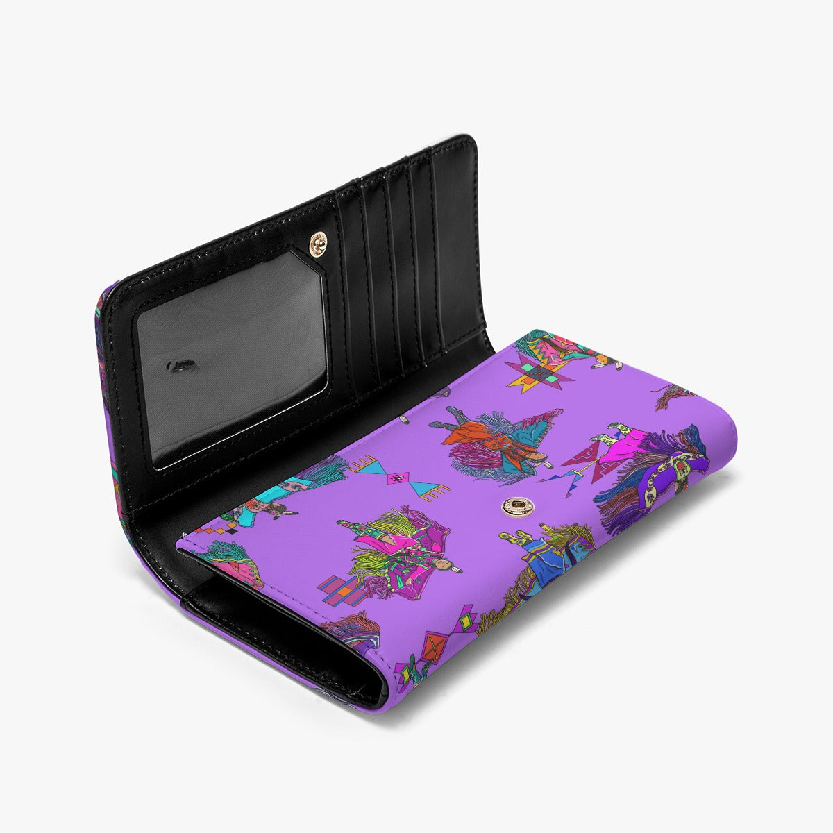 Women's Fancy Dancers Purple Foldable Wallet
