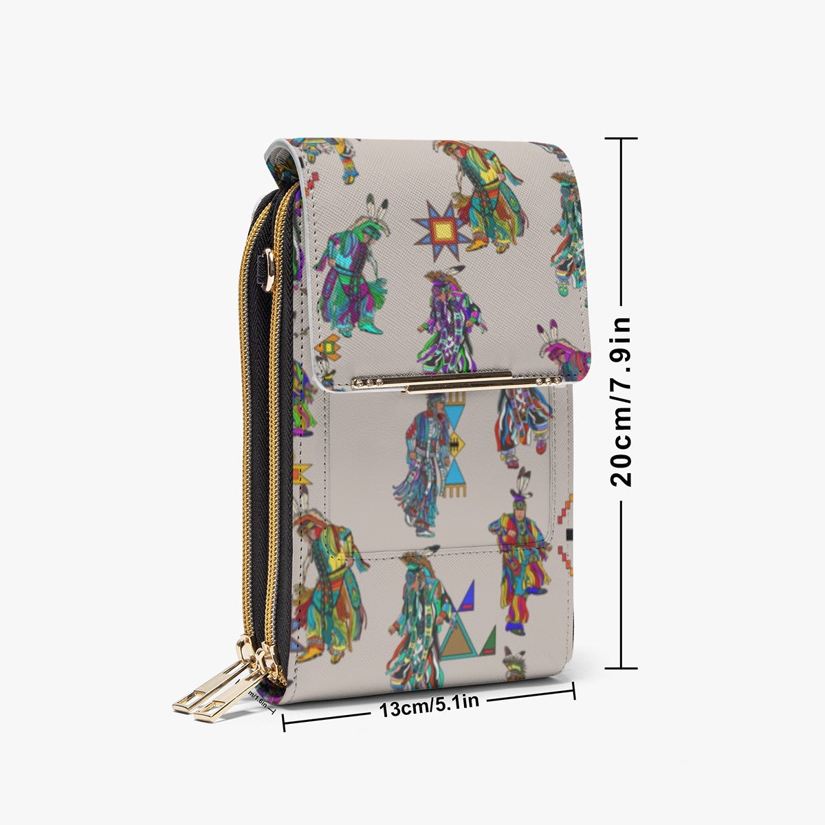 Men's Grass Dancers Muslin Mobile Phone Chest Bag