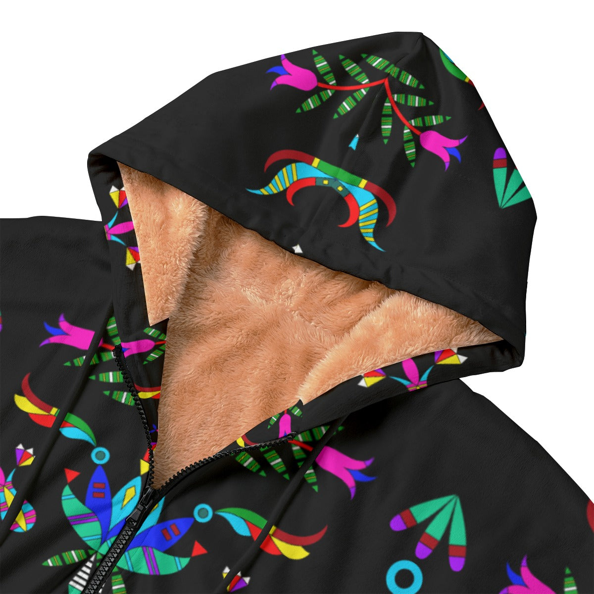 Dakota Damask Black Kid's Plush Windbreaker