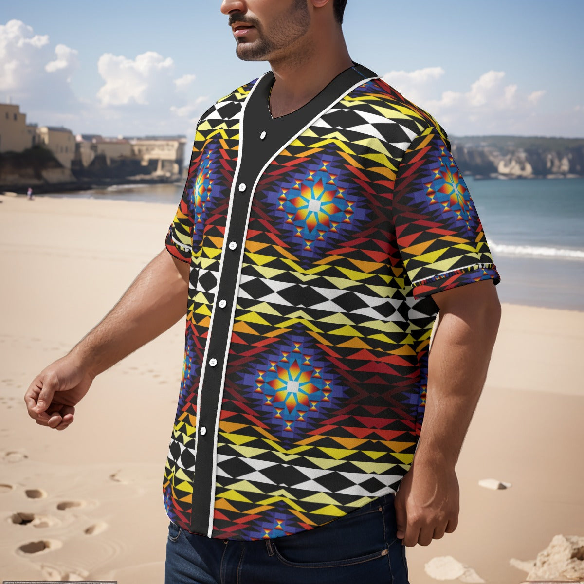 Sunset Blanket Short Sleeve Baseball Jersey