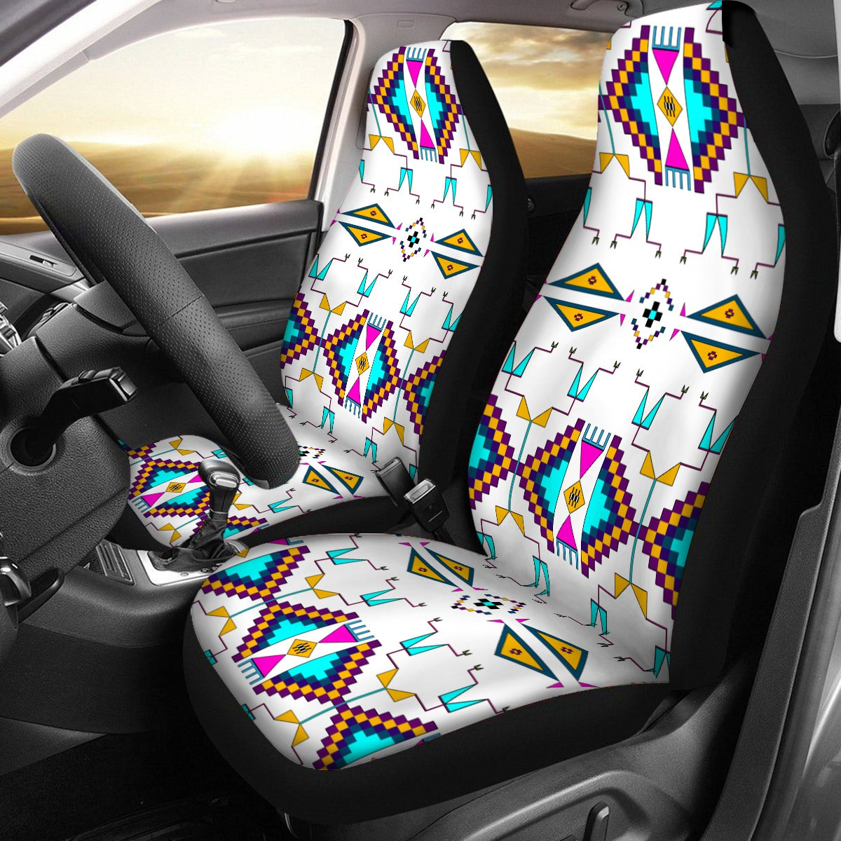 Rite of Passage White Universal Car Seat Cover With Thickened Back