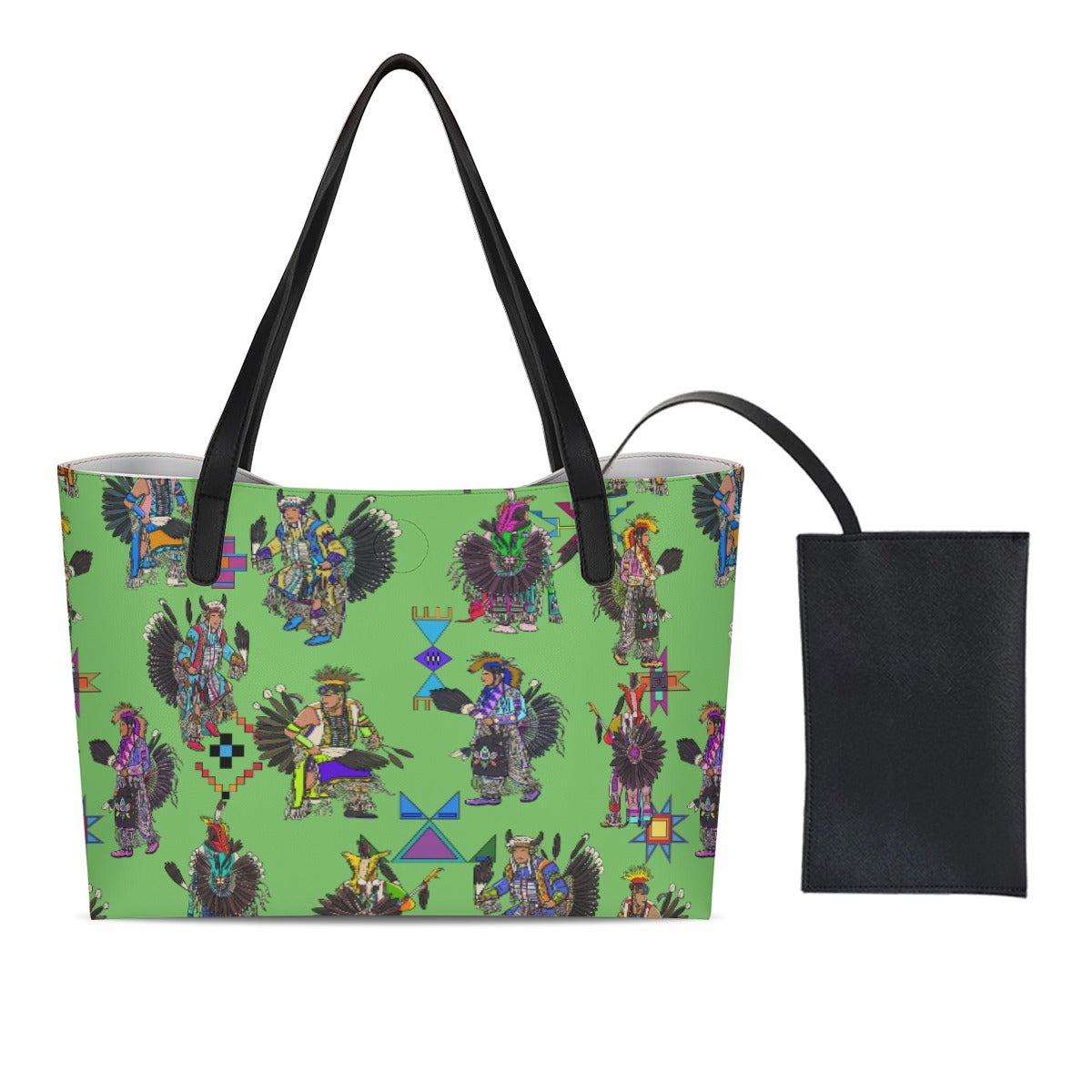 Men's Tradish Dancers Grass Shopping Tote Bag With Black Mini Purse