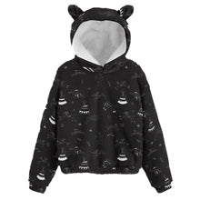 Load image into Gallery viewer, Ledger Dabbles Black Kid’s Borg Fleece Hoodie With Ear
