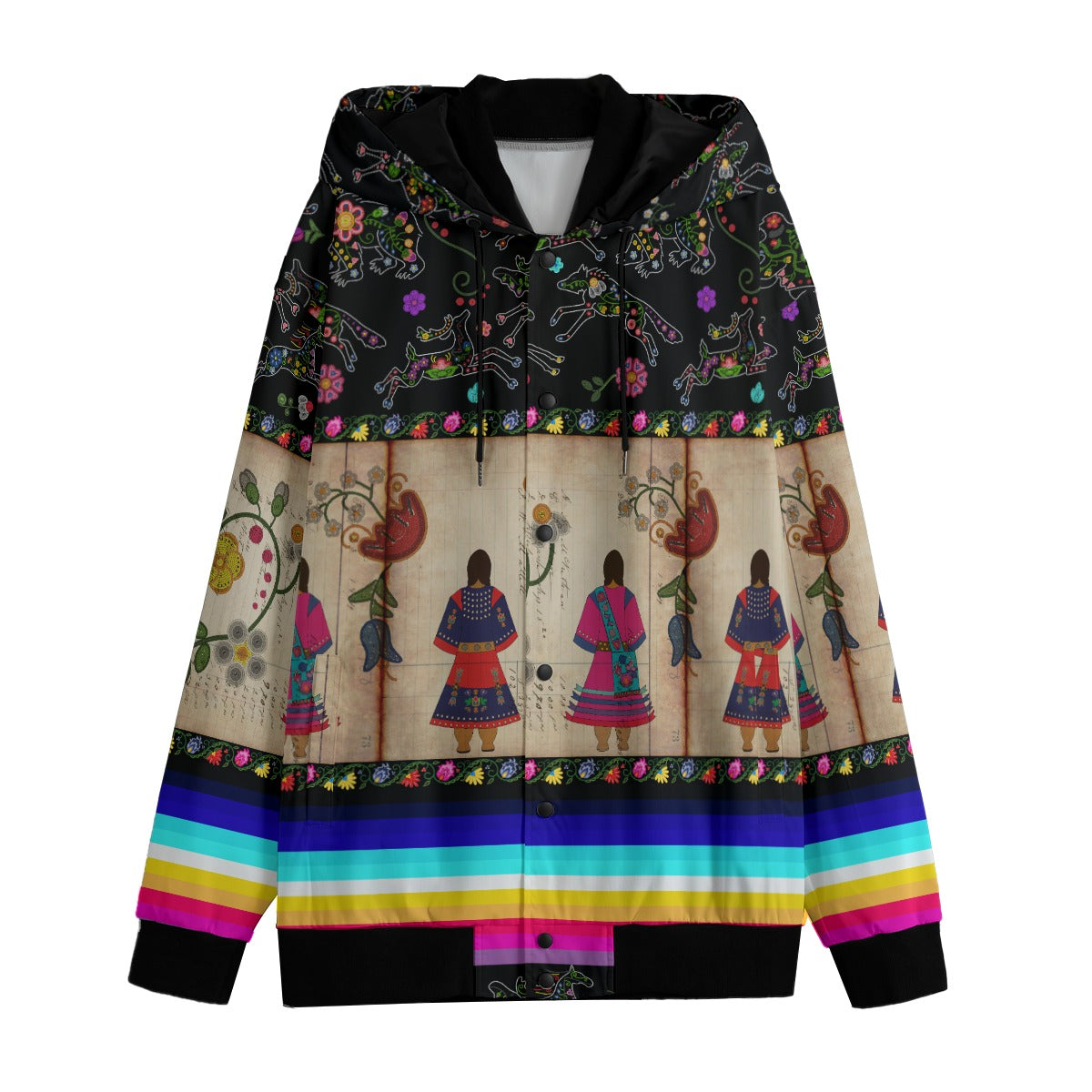 Floral Ledger Sisters Varsity Jacket