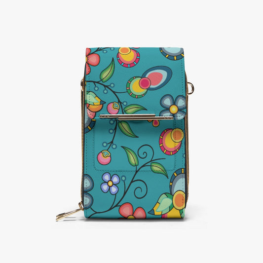 Floral Bounty Teal Mobile Phone Chest Bag