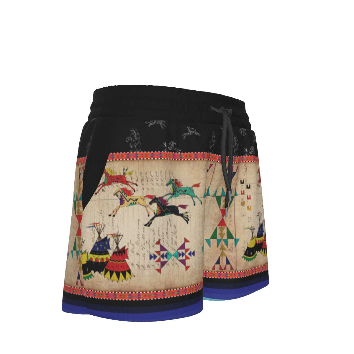 Horses Running Black Sky Women's Shorts