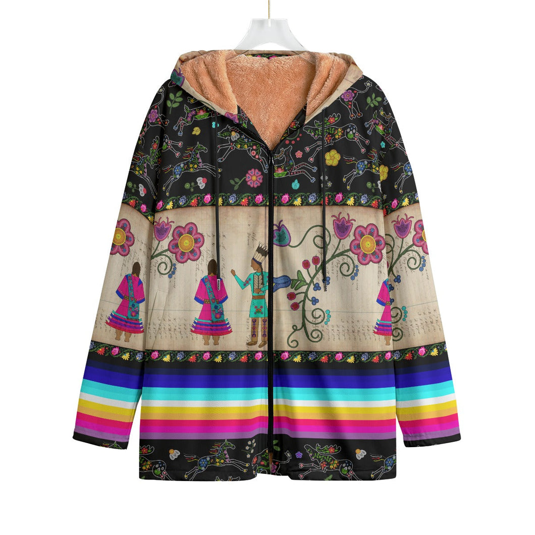 Floral Ledger Sweethearts Kid's Plush Windbreaker