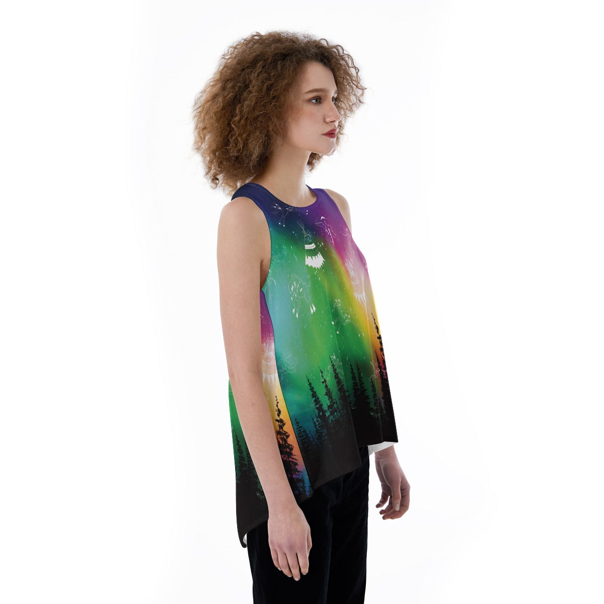 Aurora Medicine Animals Split Back Tank Top