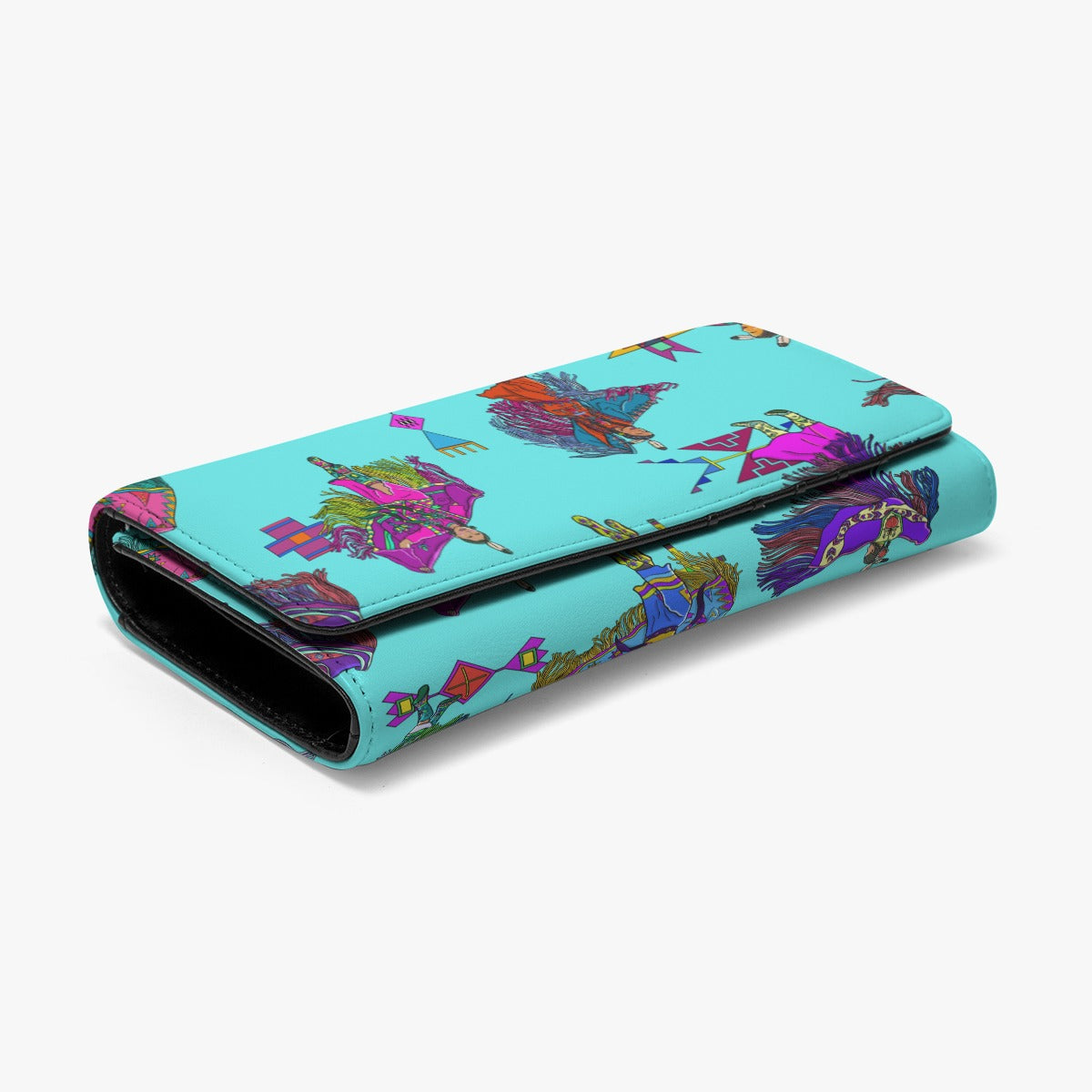Women's Fancy Dancers Turquoise Foldable Wallet