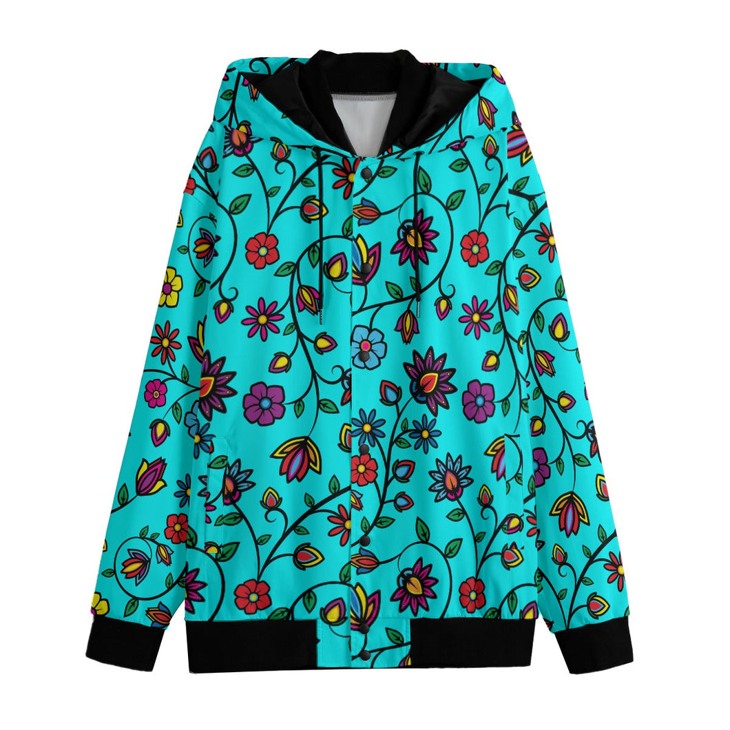 Nature's Nexus Turquoise Varsity Jacket