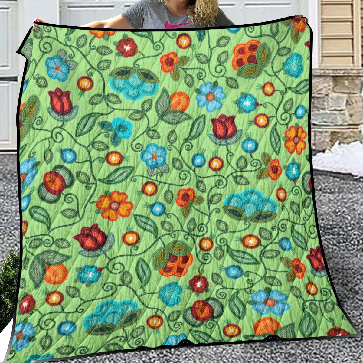 Prairie Fire Petals Sage Lightweight & Breathable Quilt