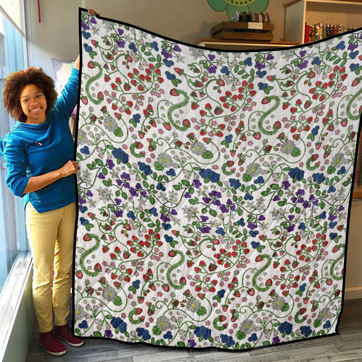 Grandmother Stories White Lightweight Quilt