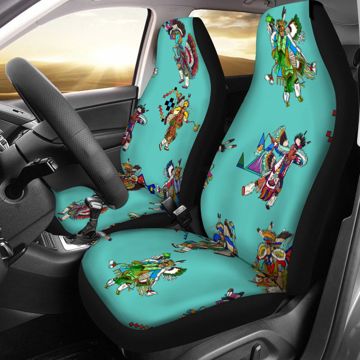 Men's Fancy Dancers Eggshell Blue Universal Car Seat Cover With Thickened Back