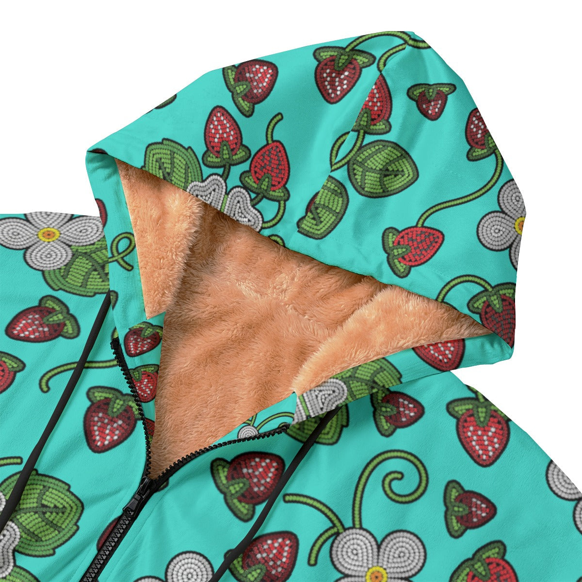 Strawberry Dreams Turquoise Kid's Plush Windbreaker