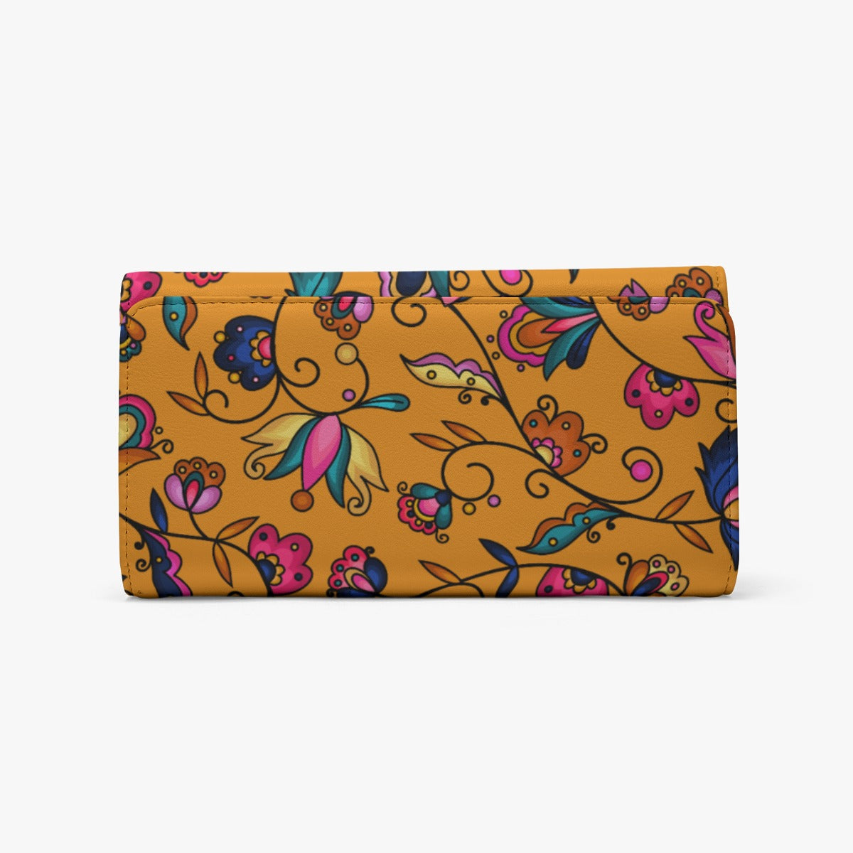 Copper Prairie Petals Orange Foldable Wallet