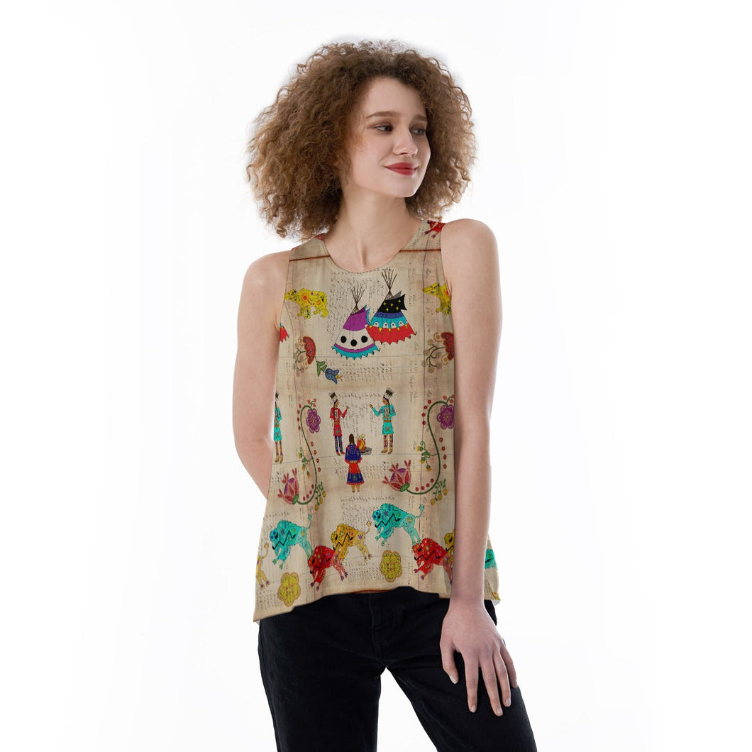 Floral Ledger Way of Life Split Back Tank Top