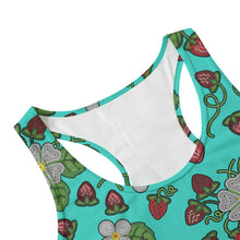 Load image into Gallery viewer, Strawberry Dreams Turquoise Eco Tank Top
